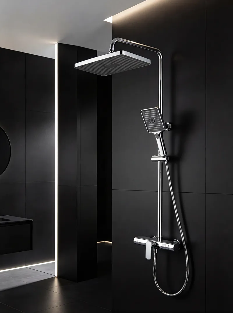 Push Button Handheld Shower Head With One Key Water Stop