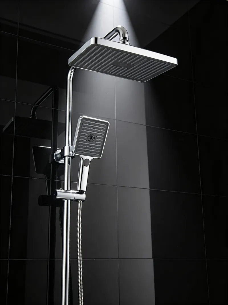Push Button Handheld Shower Head With One Key Water Stop